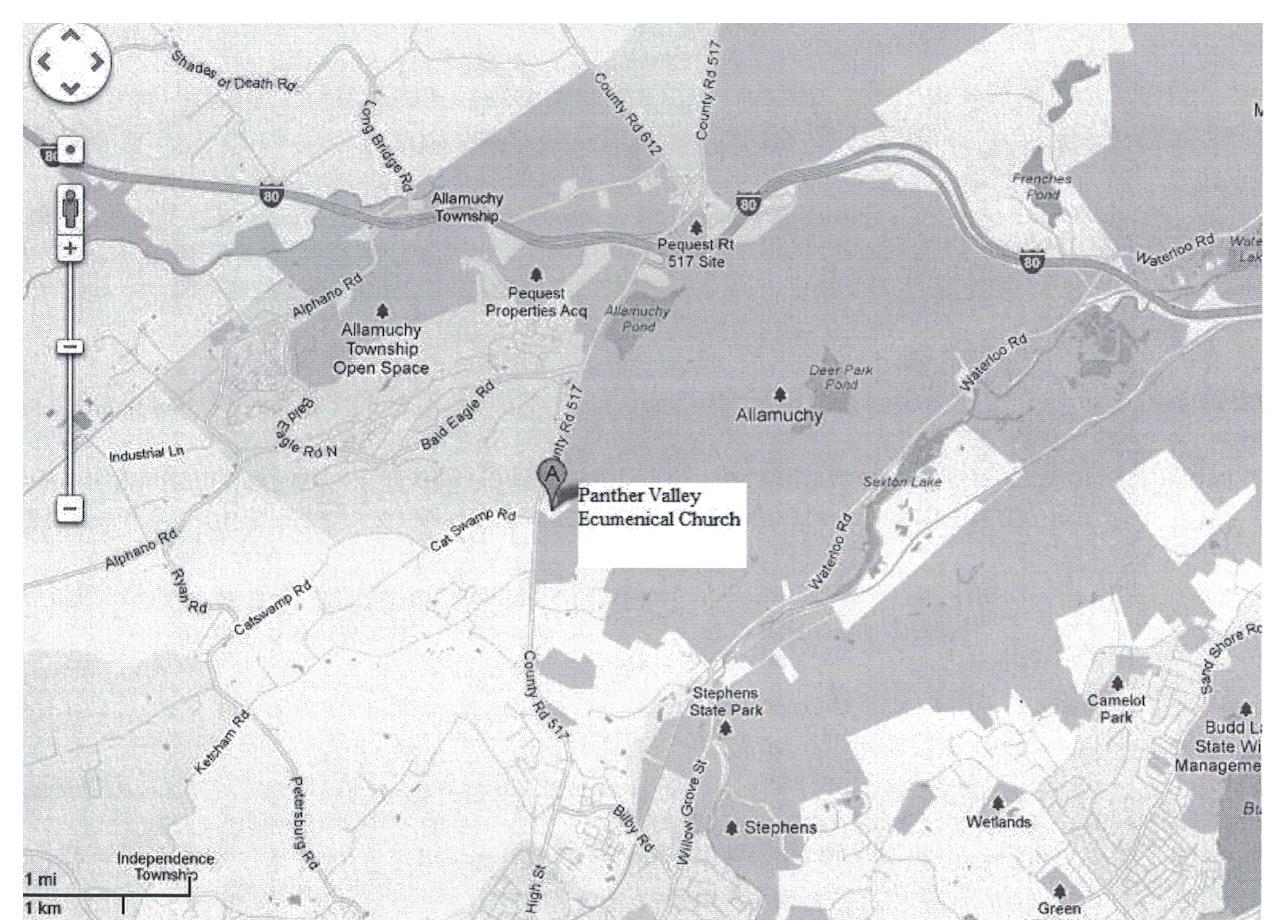 Directions Panther Valley Ecumenical Church