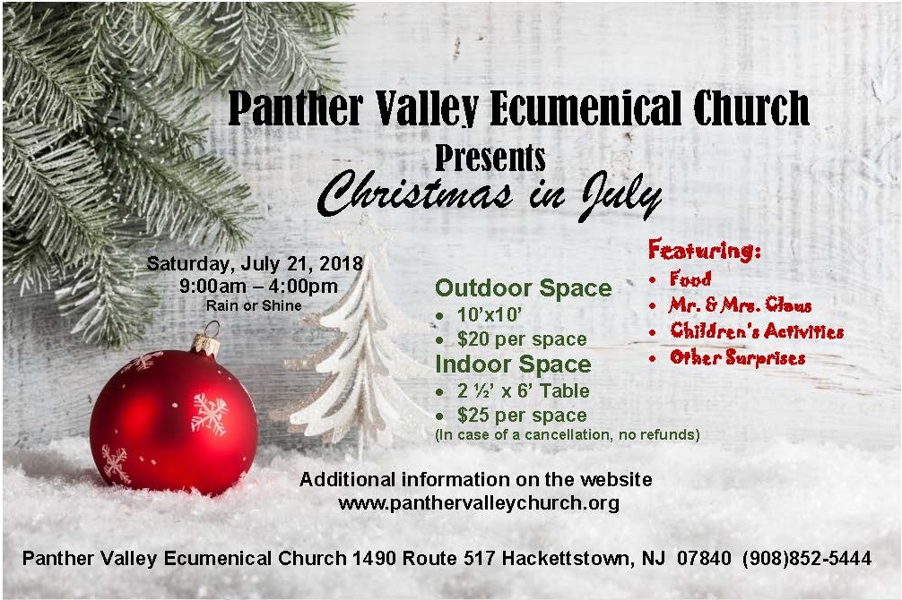 Christmas in July Panther Valley Ecumenical Church